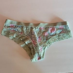 PINK teal floral lace panties size large